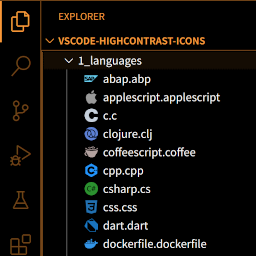 High Contrast Icons for VSCode