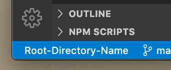${rootDirectoryName} - Status Bar Label for VSCode