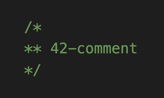 42-Comment 0.0.2 Extension for Visual Studio Code