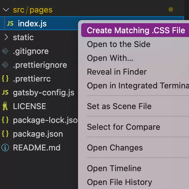 Create Matching CSS File 0.6.0 Extension for Visual Studio Code