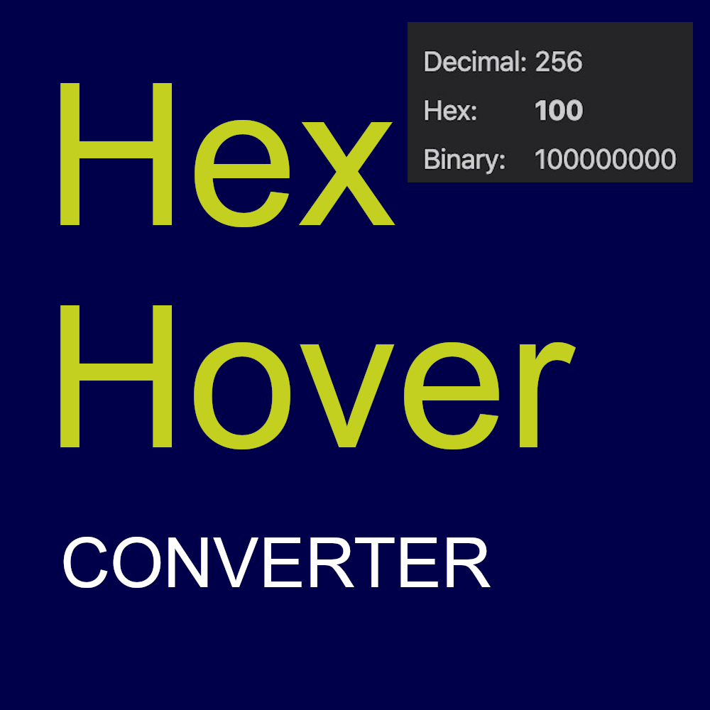 Hex Hover Converter 1.2.2 Extension for Visual Studio Code